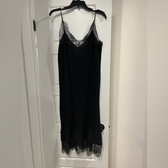 DELFI collective lace trim slip style black dress size small - Picture 6 of 9